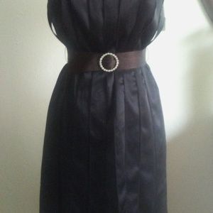 Black satin ribbon dress